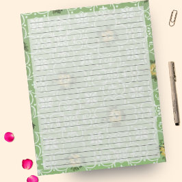 ワイドレトロ60sミッドセンチュリーグリーンヴィンテージ ノートパッド