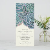ワイド多肉質縁ど高結婚式招待状 招待状 (スタンド正面)