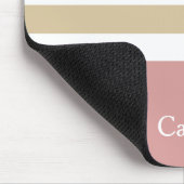 ワイド接線水平ストライプデイジーピンクの名前と色 マウスパッド (コーナー)