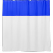 ワイド明るい青ストライプ色の鮮明な白の色ブロック シャワーカーテン (正面)