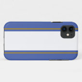 ワイド白ゴールデンブラウンストライプレース海軍 Case-Mate iPhoneケース (裏面(横))