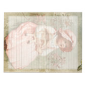 ワイド紙 – かわいいヴィンテージ人形の背景 ノートパッド (正面)