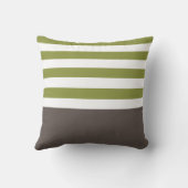 ワイド緑の横向きストライプデイジー クッション (裏面)