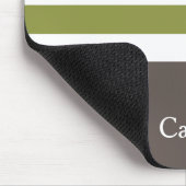 ワイド緑の横向きストライプデイジー マウスパッド (コーナー)