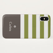 ワイド緑の横向きストライプデイジー Case-Mate iPhoneケース (裏面(横))