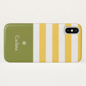 ワイド黄色の横ストライプ線デイジー Case-Mate iPhoneケース (裏面(横))