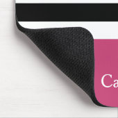 ワイド黒の水平ストライプデイジー マウスパッド (コーナー)