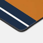 ワイド70sオレンジホワイトネイビーブルーレーシングストライプレース デスクマット (コーナー)