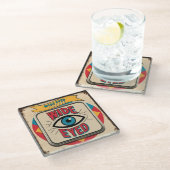 ワイドEtedコーヒーのCo金属のアスベチングサイン ガラスコースター (アングル)