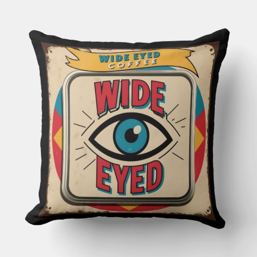 ワイドEtedコーヒーのCo金属のアスベチングサイン クッション (正面)