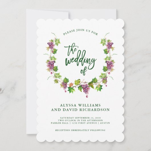 ワイナリーと結婚タイポグラフィ|招待状 招待状 (正面)