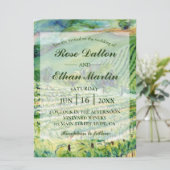 ワイナリーのぶどう畑の水彩画ウェディング招待状 招待状 (スタンド正面)