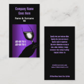 ワイナリーのブドウ園のワインの紫色の白黒 名刺 (正面/裏面)