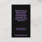 ワイナリーのブドウ園のワインの紫色の白黒 名刺 (裏面)