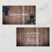 ワイナリーのワインメーカーのブドウ園の素朴な木 名刺 (正面/裏面)