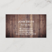 ワイナリーのワインメーカーのブドウ園の素朴な木 名刺 (裏面)