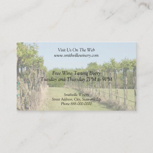 ワイナリーのワイン作成名刺 名刺 (裏面)