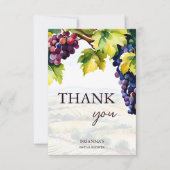 ワイナリーの庭園での夏のブライダルシャワー サンキューカード (正面)