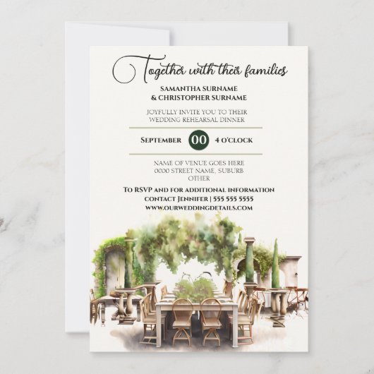 ワイナリーの開放的な空間で贅沢なディナーとワインを 招待状 (正面)