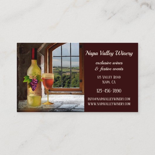 ワイナリーまたはワインをテーマにした名刺 名刺 (裏面)