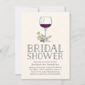 ワイナリーまたはワインテイスティングブライダルシャワーの招待 招待状 (正面)