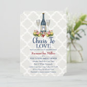 ワイナリーまたはワインブライダルシャワーの招待 招待状 (スタンド正面)