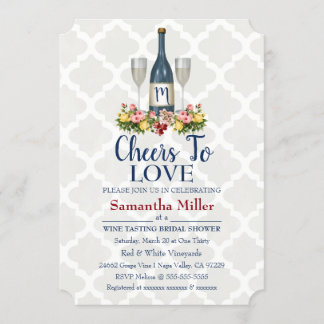 ワイナリーまたはワインブライダルシャワーの招待 招待状