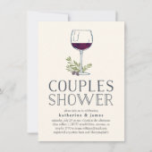 ワイナリーまたはワイン試飲カップルのシャワー招待状 招待状 (正面)