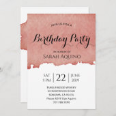 ワイナリーまたはヴィネヤードウォーターのカラー誕生日 招待状 (正面/裏面)