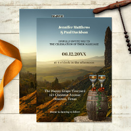 ワイナリーまたはヴィンヤードオールインワン結婚式招待状 招待状