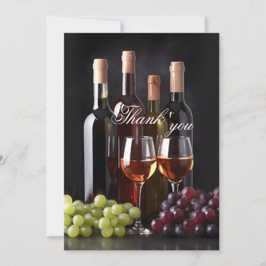 ワイナリーまたはヴィンヤードワ結婚インの写真 サンキューカード (正面)