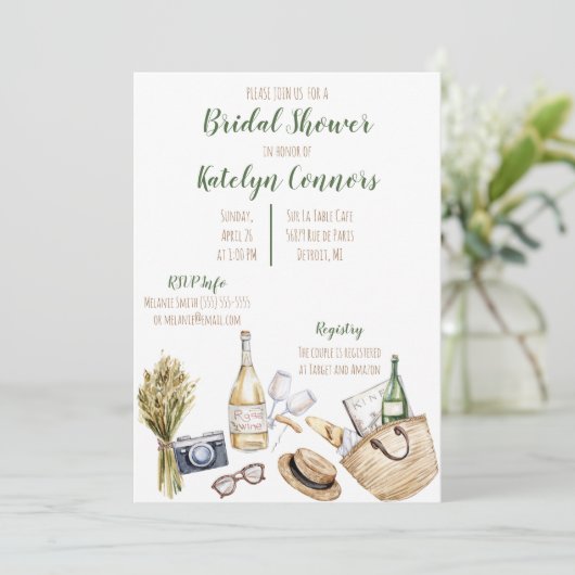 ワイナリーをテーマにした結婚前お披露目招待状 招待状 (スタンド正面)