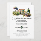 ワイナリーウォーターカラーワインファームヴィネヤードヴィラディナー 招待状 (正面/裏面)