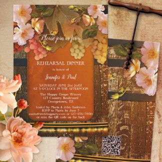 ワイナリーエレガントまたはヴィンヤードリハーサルディナー 招待状