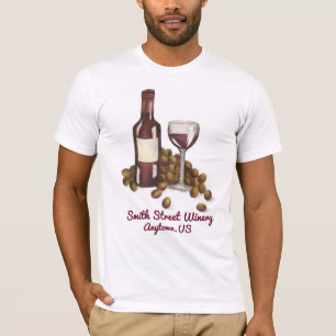 ワイナリーカスタムワインショップグラス+葡萄Tシャツ Tシャツ
