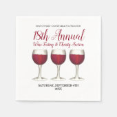 ワイナリーグラスボトル赤ワイン試飲ブドウ園 スタンダードカクテルナプキン (正面)