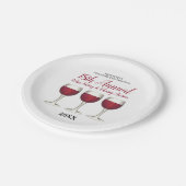 ワイナリーグラスボトル赤ワイン試飲ブドウ園 ペーパープレート (アングル)