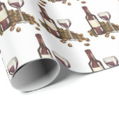 ワイナリーグラスボトル赤ワイン試飲ブドウ園 ラッピングペーパー (ロールコーナー)