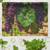 ワイナリーグレープフィン日当たりの良いトスカニーブドウ キッチンタオル (折り畳み)