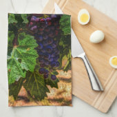 ワイナリーグレープフィン日当たりの良いトスカニーブドウ キッチンタオル (四つ折り)