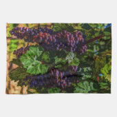ワイナリーグレープフィン日当たりの良いトスカニーブドウ キッチンタオル (横)