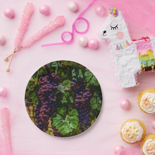 ワイナリーグレープフィン日当たりの良いトスカニーブドウ ペーパープレート (パーティー)