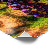 ワイナリーグレープフィン日当たりの良いトスカニーブドウ ポスター (コーナー)