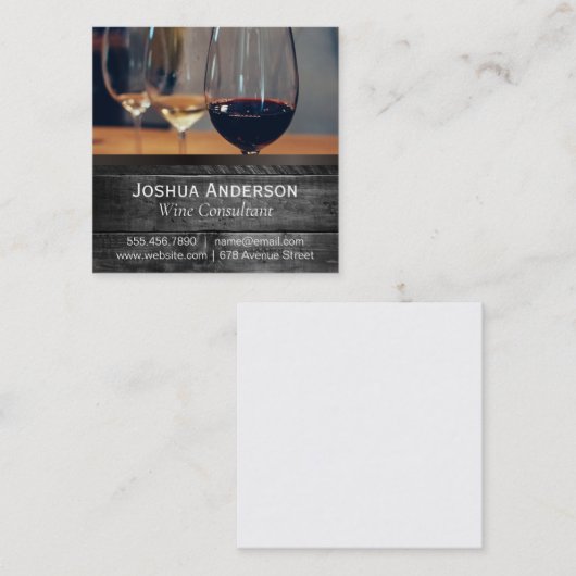 ワイナリーテースティング | 品揃えワイン スクエア名刺 (正面/裏面)
