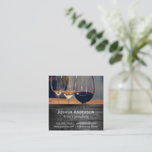 ワイナリーテースティング | 品揃えワイン スクエア名刺 (スタンド正面)