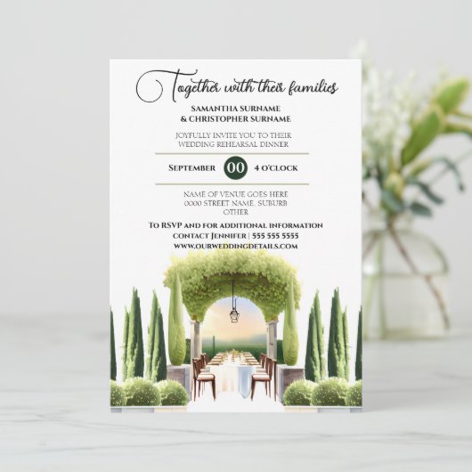 ワイナリーディナーリハーサルイタリアンアルフレスコダイニング 招待状 (スタンド正面)