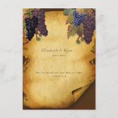 ワイナリービネヤードオールド結婚紙 メニュー (裏面)