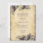 ワイナリービネヤードズ結婚ウォーター・カラー・グレープつる植物 マグネット招待状 (正面)