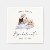 ワイナリーピクニックコテージバチェロレッテ週末 スタンダードカクテルナプキン (正面)