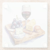 ワイナリーブズチーズワイングラス水色 ガラスコースター (裏面)